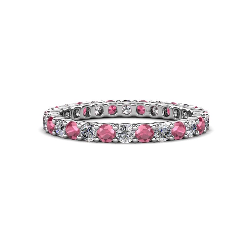 Joyce 2.70 mm Rhodolite Garnet and Lab Grown Diamond Eternity Band 