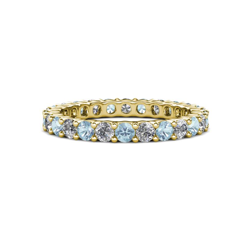 Joyce 3.00 mm Aquamarine and Diamond Eternity Band 
