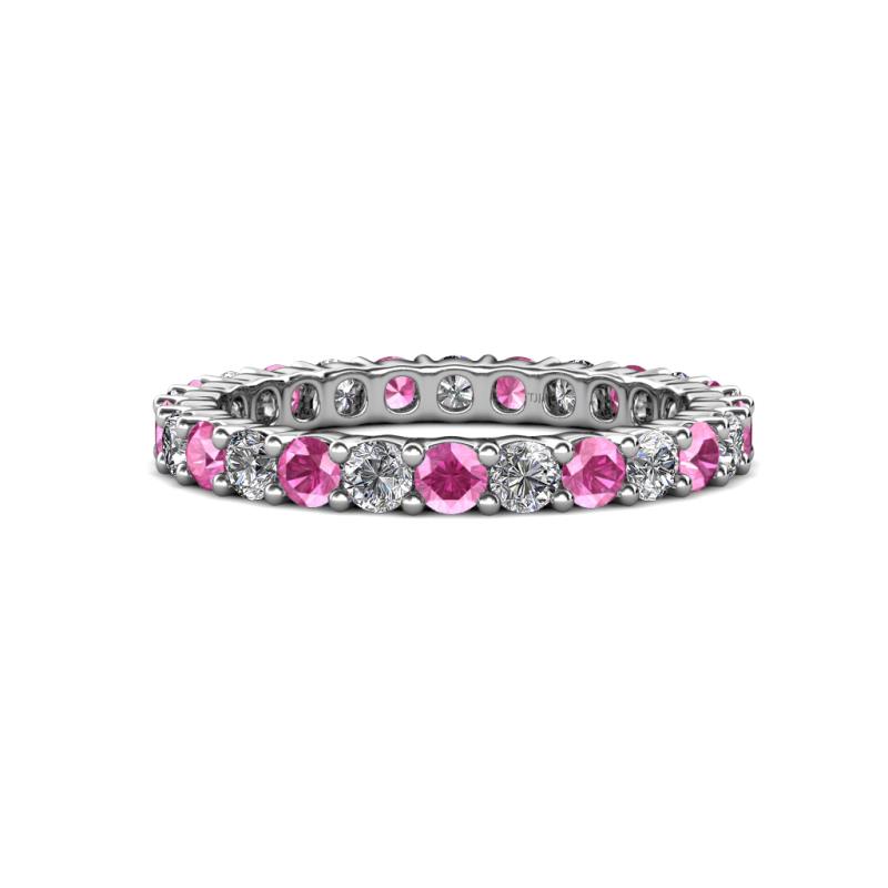 Joyce 3.00 mm Pink Sapphire and Lab Grown Diamond Eternity Band 