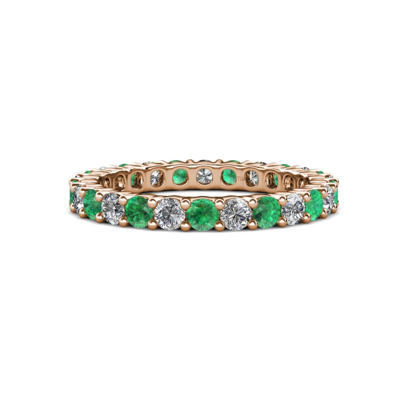 Joyce 3.00 mm Emerald and Lab Grown Diamond Eternity Band 