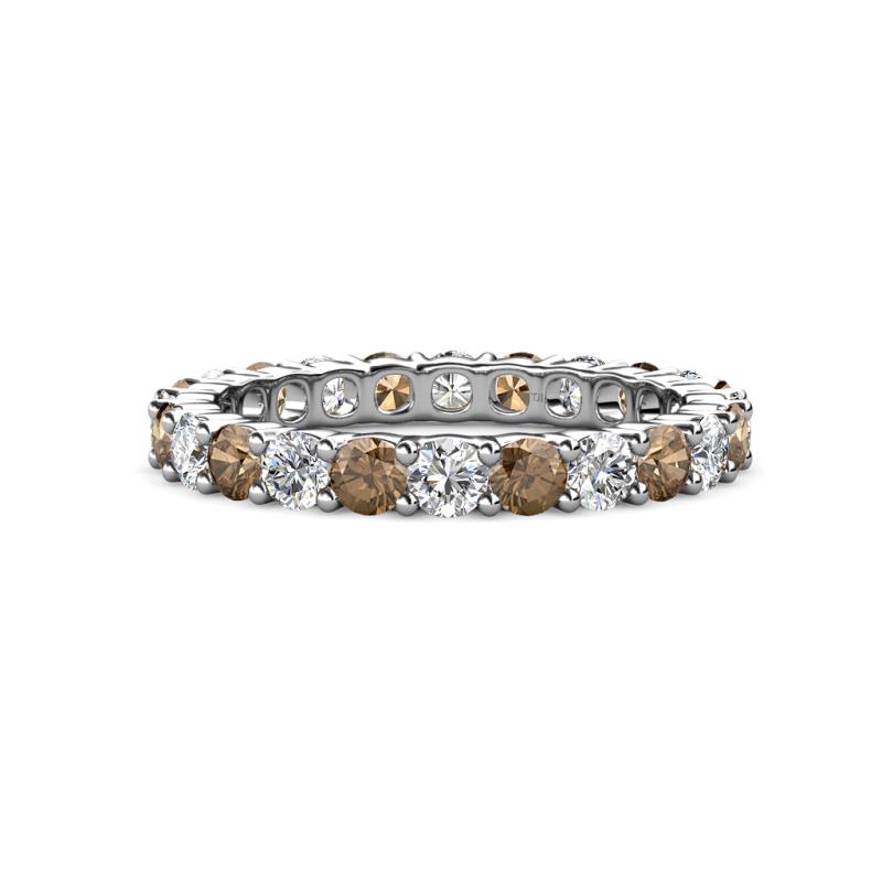 Joyce 3.40 mm Smoky Quartz and Diamond Eternity Band 