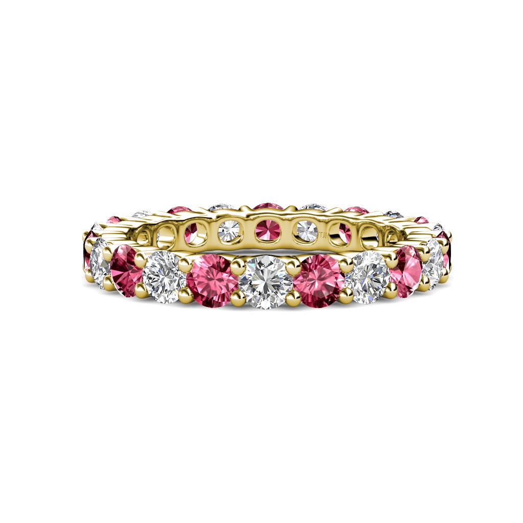 Joyce 4.00 mm Pink Tourmaline and Lab Grown Diamond Eternity Band 