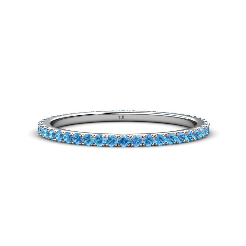Lara 1.70 mm Blue Topaz Eternity Band 