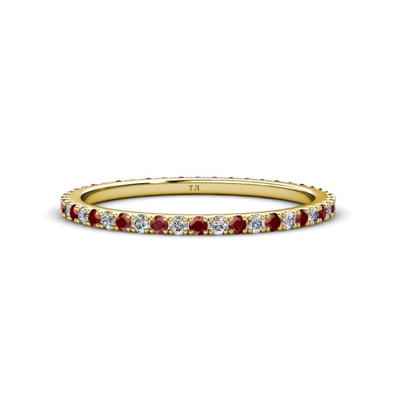 Lara 1.70 mm Red Garnet and Diamond Eternity Band 