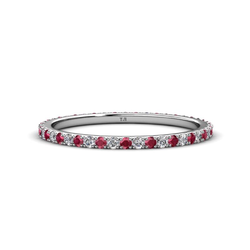 Lara 1.70 mm Ruby and Diamond Eternity Band 