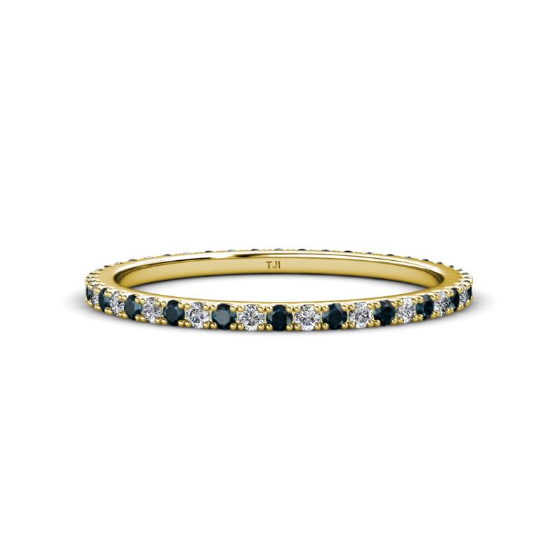 Lara 1.70 mm Blue Diamond and Lab Grown Diamond Eternity Band 