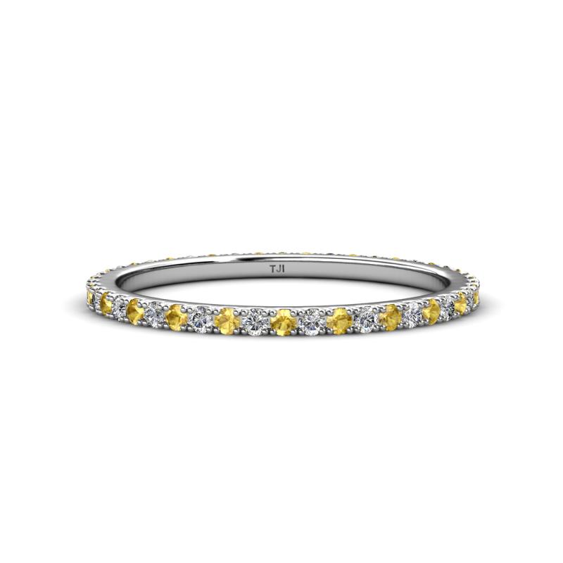 Lara 1.70 mm Citrine and Lab Grown Diamond Eternity Band 