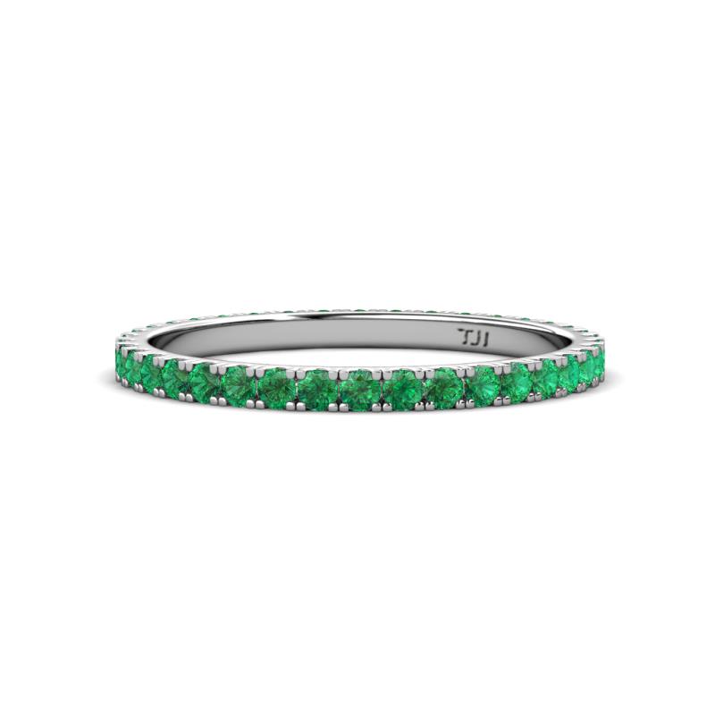 Lara 2.00 mm Emerald Eternity Band 