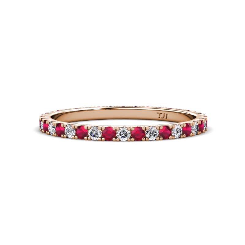 Lara 2.00 mm Ruby and Diamond Eternity Band 