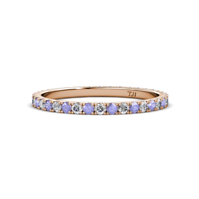 Lara 2.00 mm Tanzanite and Lab Grown Diamond Eternity Band 