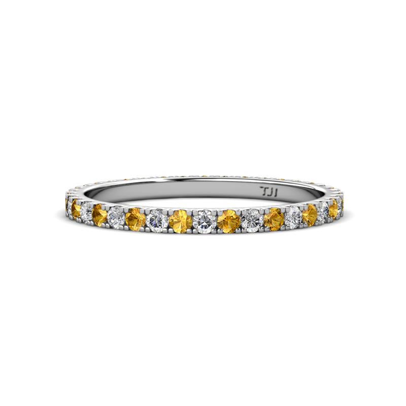 Lara 2.00 mm Citrine and Lab Grown Diamond Eternity Band 