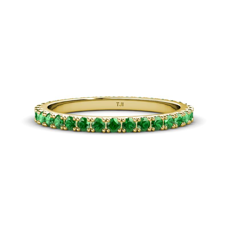 Lara 2.40 mm Green Garnet Eternity Band 
