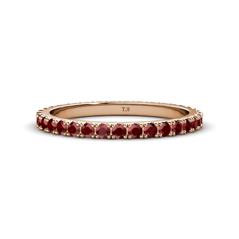 Lara 2.40 mm Red Garnet Eternity Band 