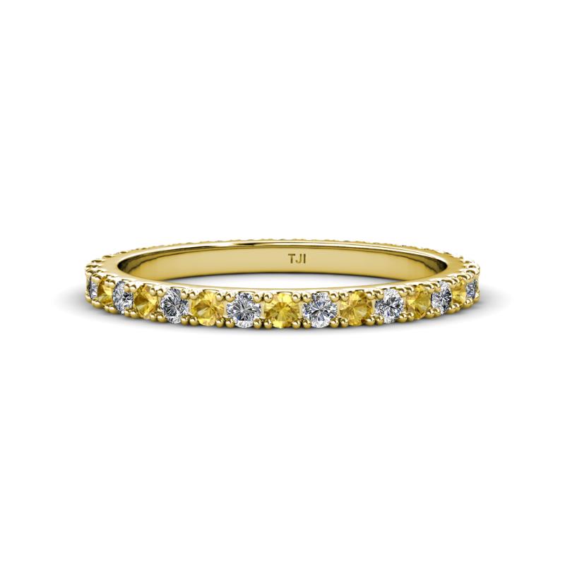Lara 2.40 mm Citrine and Diamond Eternity Band 