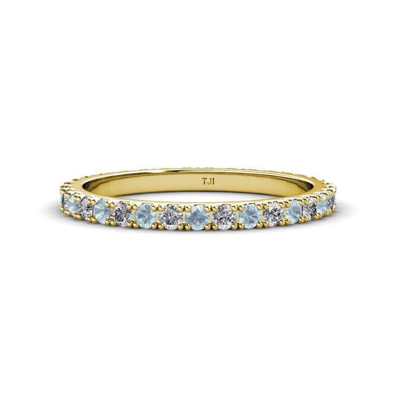 Lara 2.40 mm Aquamarine and Diamond Eternity Band 
