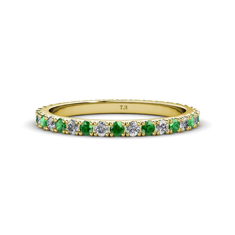 Lara 2.40 mm Green Garnet and Lab Grown Diamond Eternity Band 