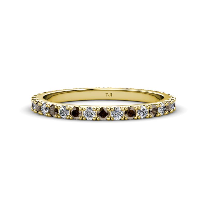 Lara 2.40 mm Smoky Quartz and Lab Grown Diamond Eternity Band 