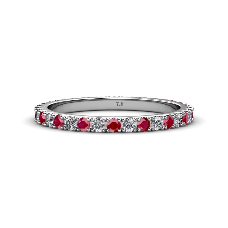 Lara 2.40 mm Ruby and Lab Grown Diamond Eternity Band 