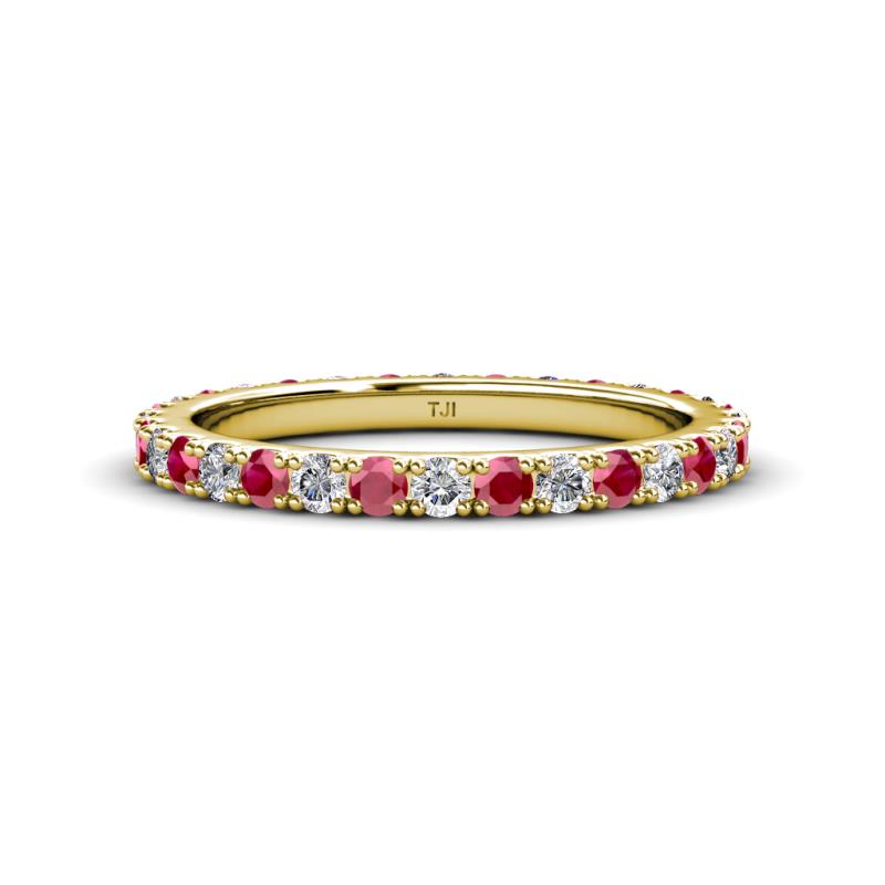 Lara 2.70 mm Ruby and Lab Grown Diamond Eternity Band 