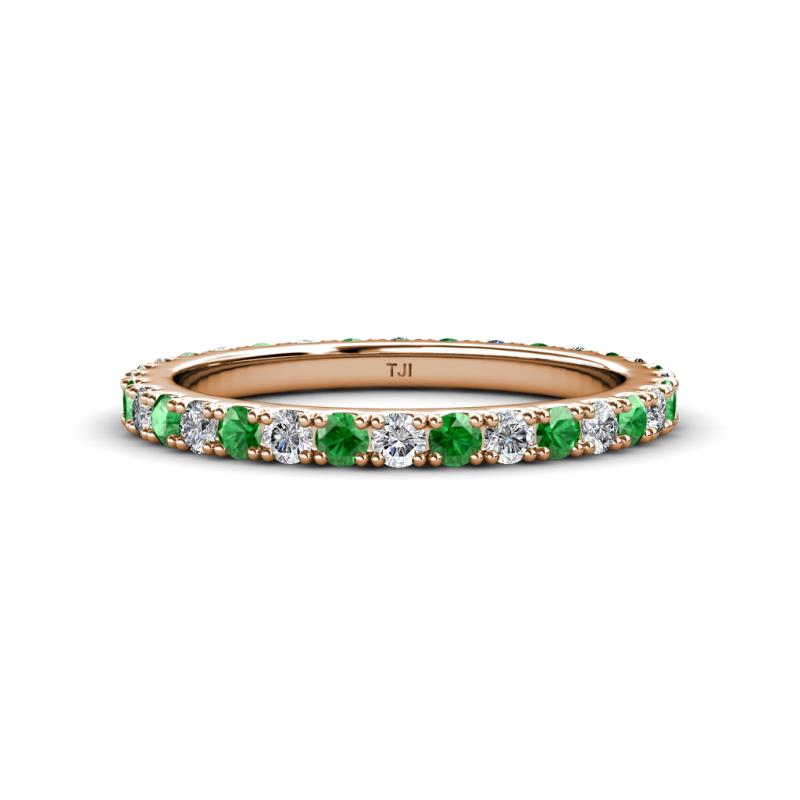 Lara 2.70 mm Green Garnet and Lab Grown Diamond Eternity Band 