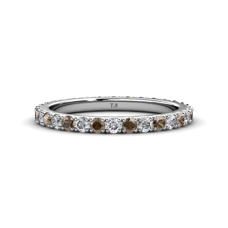 Lara 2.70 mm Smoky Quartz and Diamond Eternity Band 