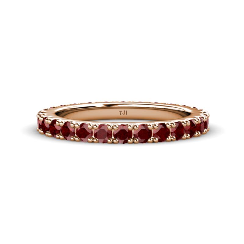 Lara 3.00 mm Red Garnet Eternity Band 