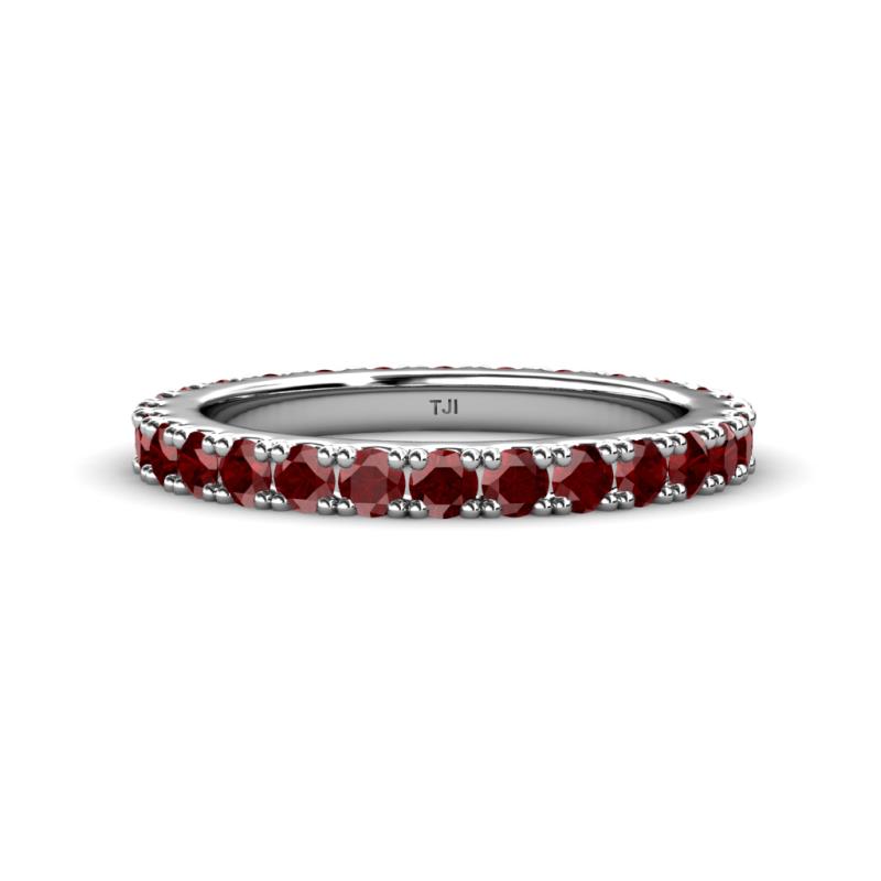 Lara 3.00 mm Red Garnet Eternity Band 