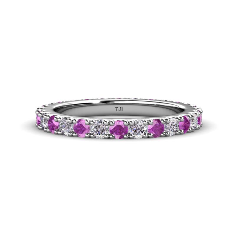 Lara 3.00 mm Amethyst and Diamond Eternity Band 