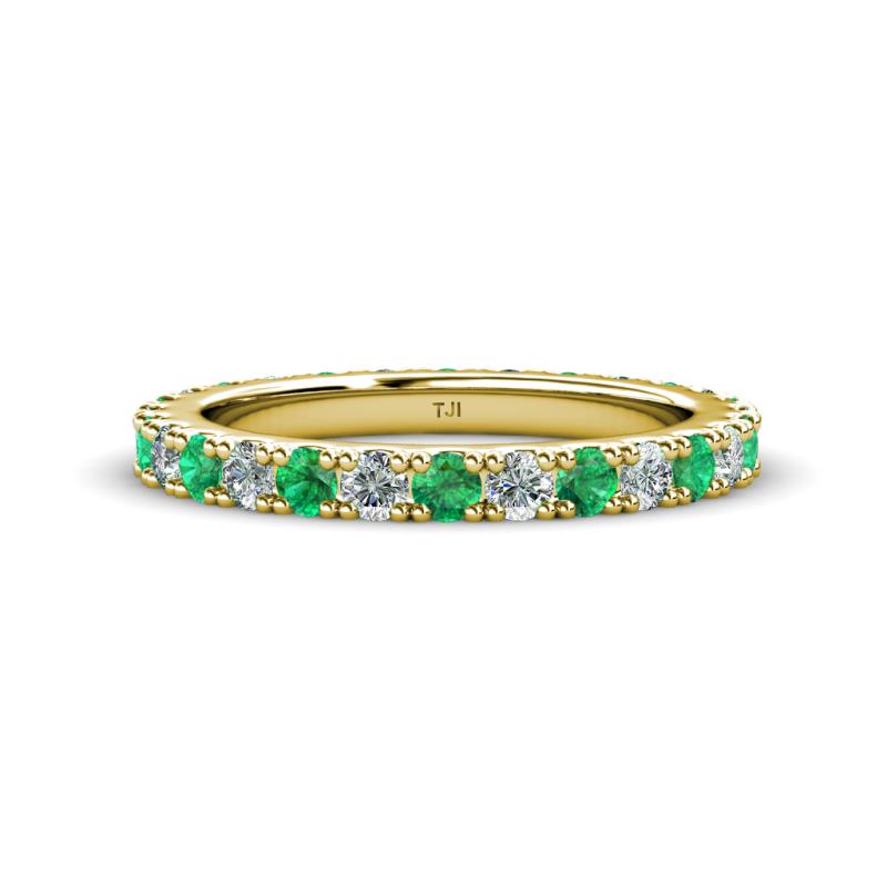Lara 3.00 mm Emerald and Diamond Eternity Band 