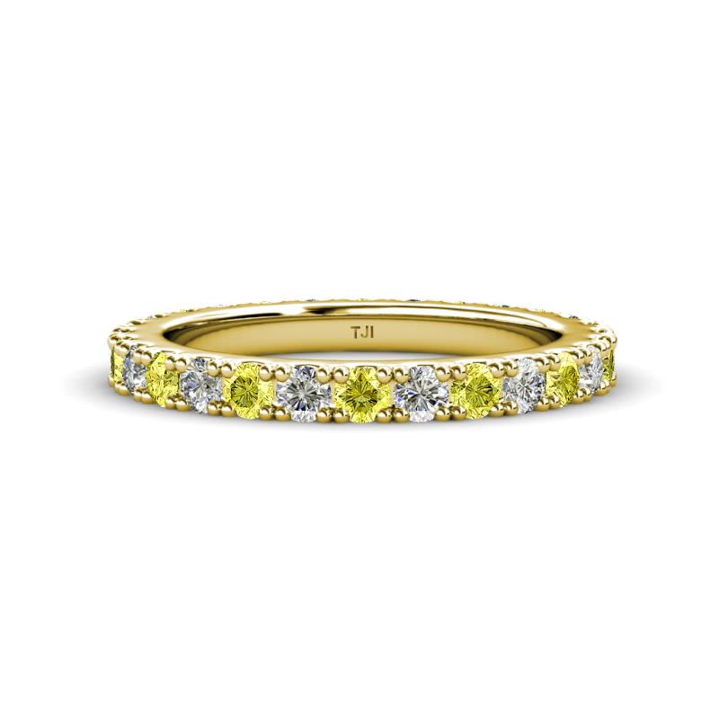 Lara 3.00 mm Yellow and White Diamond Eternity Band 