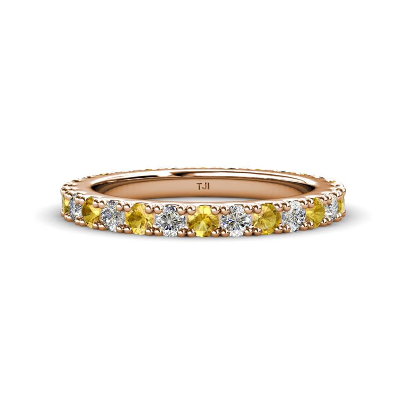 Lara 3.00 mm Citrine and Lab Grown Diamond Eternity Band 