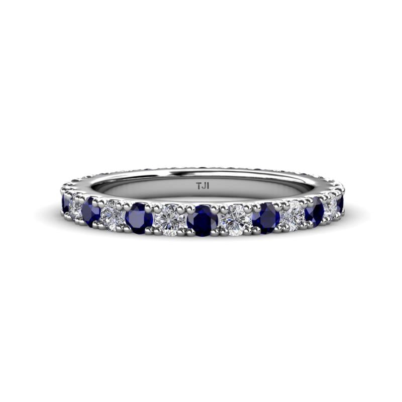 Lara 3.00 mm Blue Sapphire and Lab Grown Diamond Eternity Band 