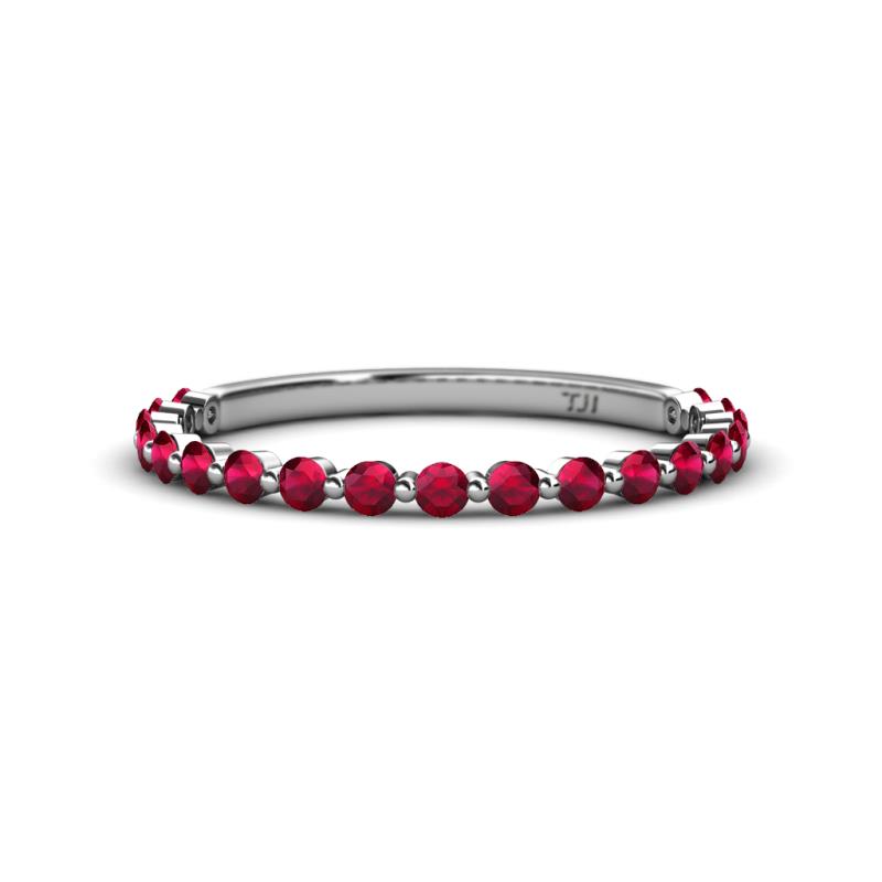 Valerie 2.00 mm Ruby 3/4 Eternity Band 