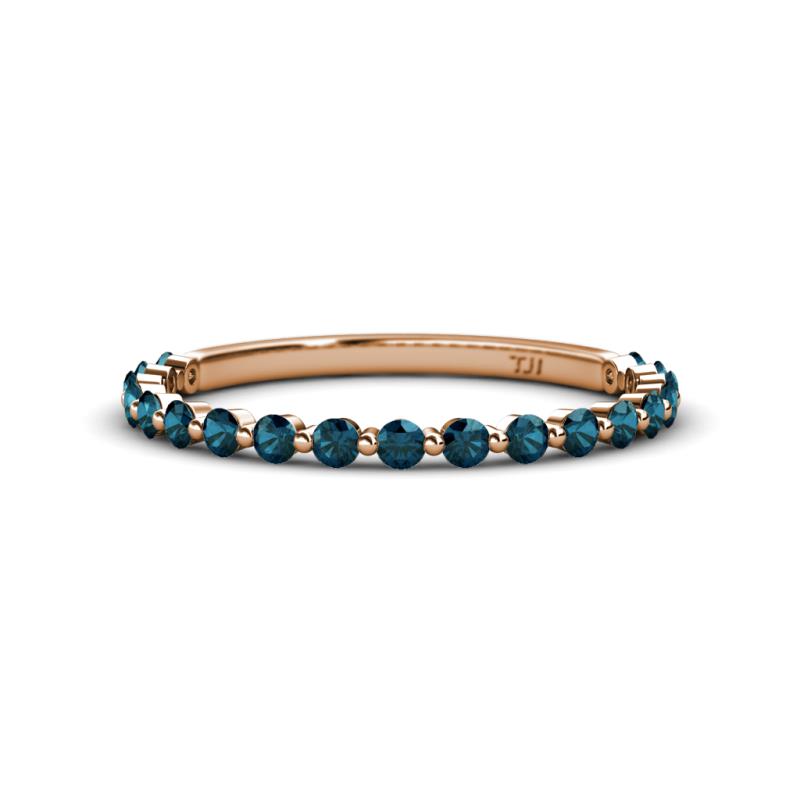 Valerie 2.00 mm Blue Diamond 3/4 Eternity Band 