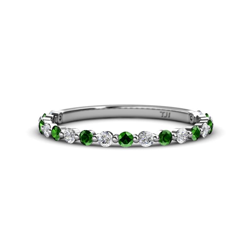 Valerie 2.00 mm Green Garnet and Lab Grown Diamond 3/4 Eternity Band 