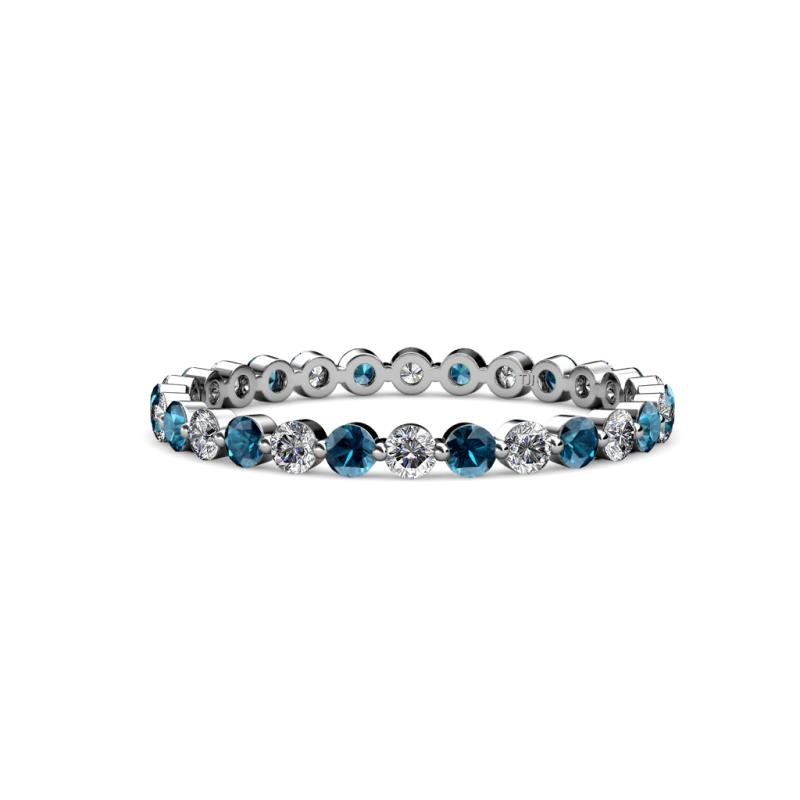 Valerie 0.81 ctw Blue Diamond and Lab Grown Diamond (2.00 mm) Women Eternity Band 