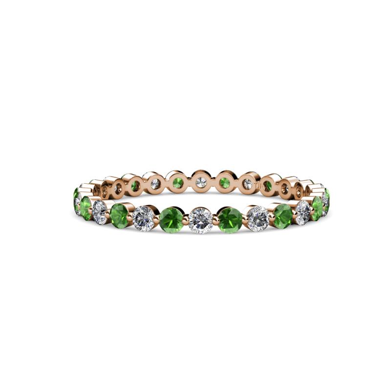 Valerie 2.40 mm Green Garnet and Diamond Eternity Band 