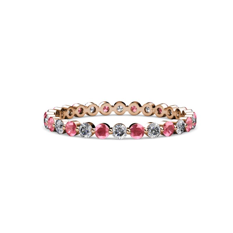 Valerie 2.40 mm Pink Tourmaline and Diamond Eternity Band 