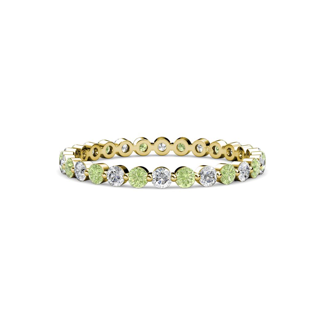 Valerie 2.40 mm Peridot and Diamond Eternity Band 