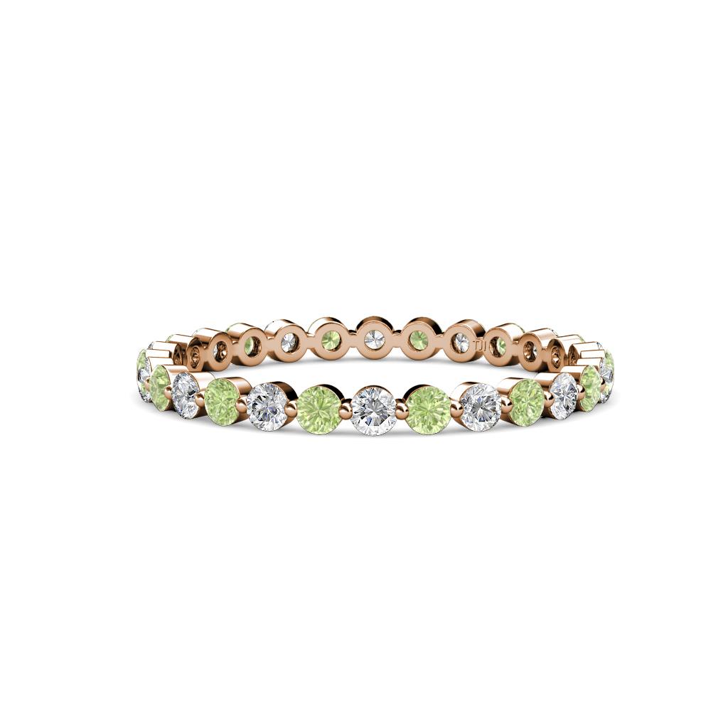 Valerie 2.40 mm Peridot and Diamond Eternity Band 