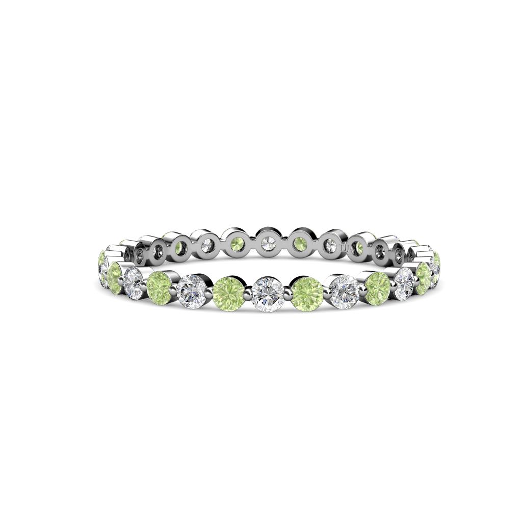Valerie 2.40 mm Peridot and Lab Grown Diamond Eternity Band 