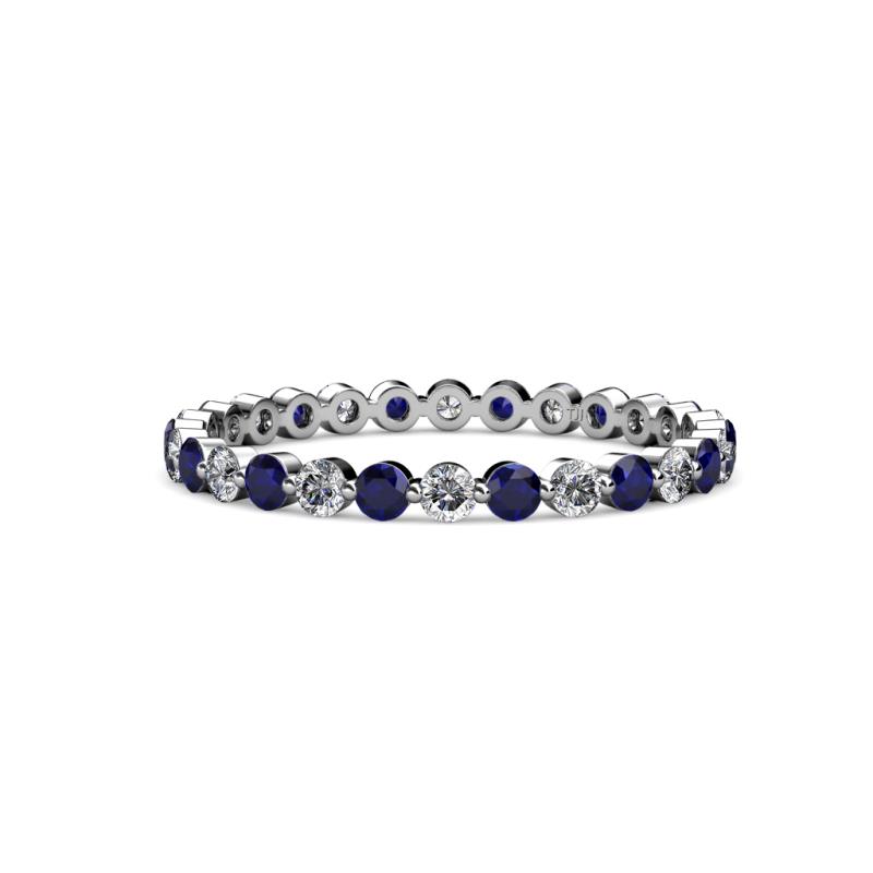 Valerie 2.40 mm Blue Sapphire and Diamond Eternity Band 