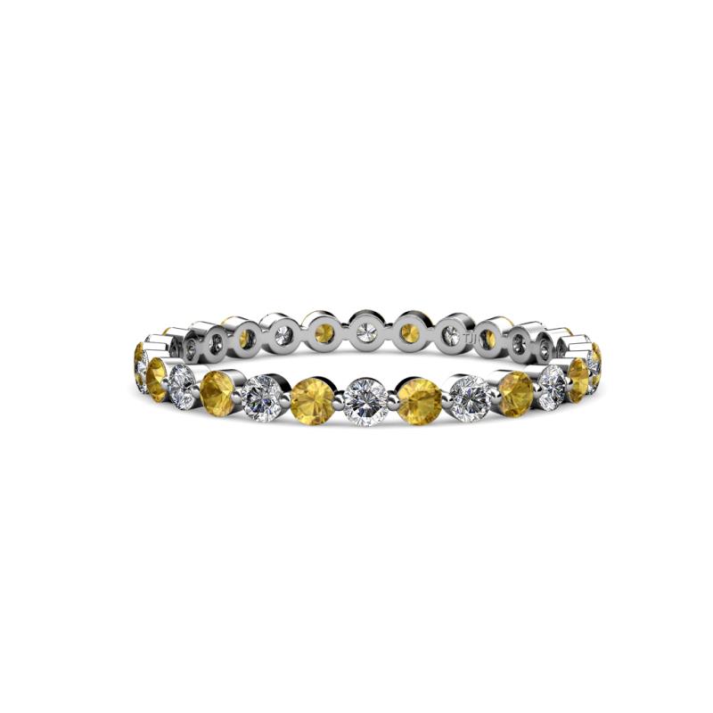 Valerie 2.40 mm Citrine and Diamond Eternity Band 