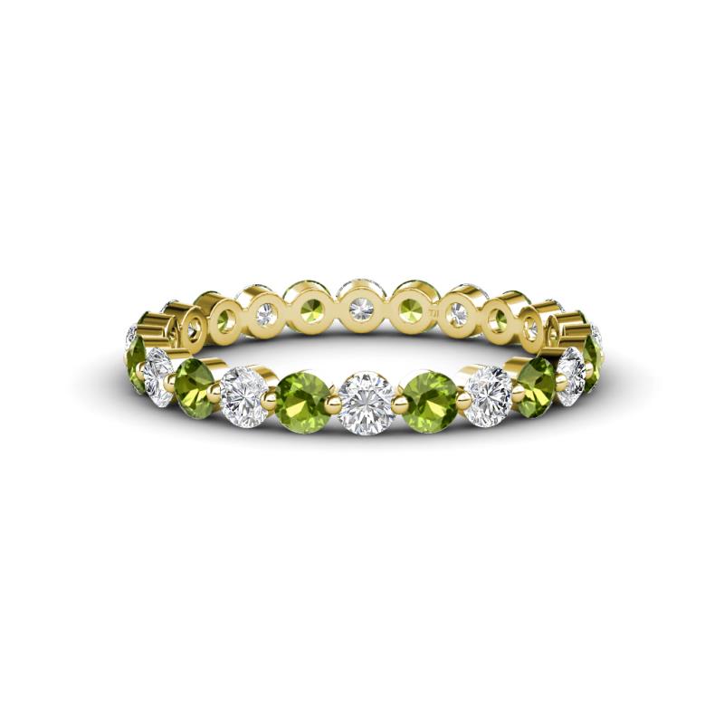 Valerie 2.70 mm Peridot and Diamond Eternity Band 