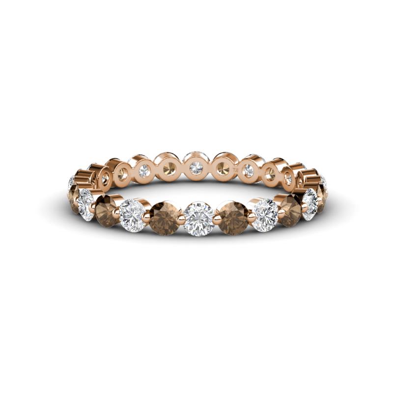Valerie 2.70 mm Smoky Quartz and Diamond Eternity Band 