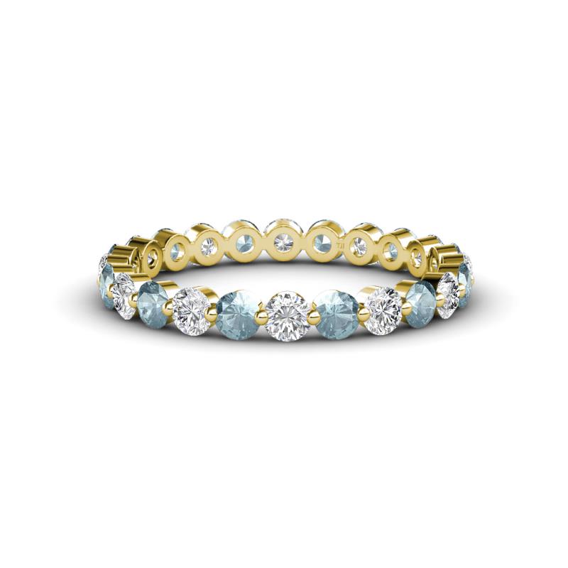 Valerie 2.70 mm Aquamarine and Lab Grown Diamond Eternity Band 