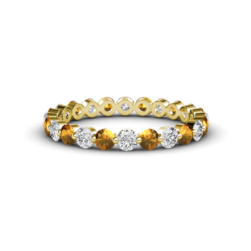 Valerie 2.70 mm Citrine and Lab Grown Diamond Eternity Band 