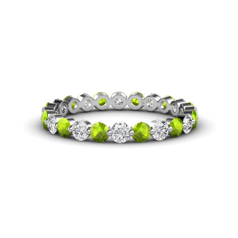 Valerie 2.70 mm Peridot and Lab Grown Diamond Eternity Band 