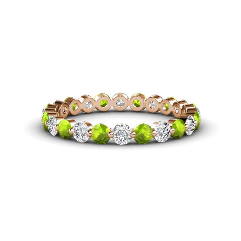 Valerie 2.70 mm Peridot and Lab Grown Diamond Eternity Band 