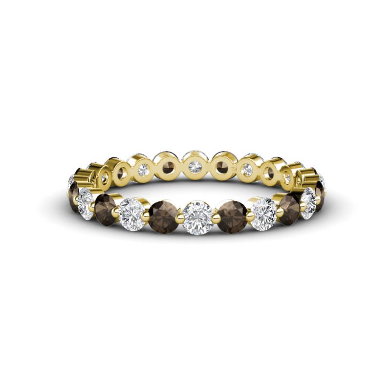 Valerie 2.70 mm Smoky Quartz and Lab Grown Diamond Eternity Band 